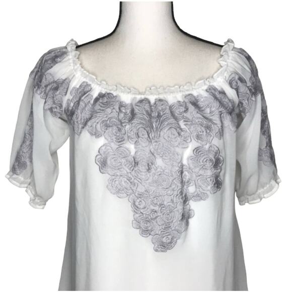 FOR LOVE AND LEMONS SICILY OFF THE SHOULDER EMBROIDERED TOP WOMENS SIZE SMALL - Picture 8 of 9